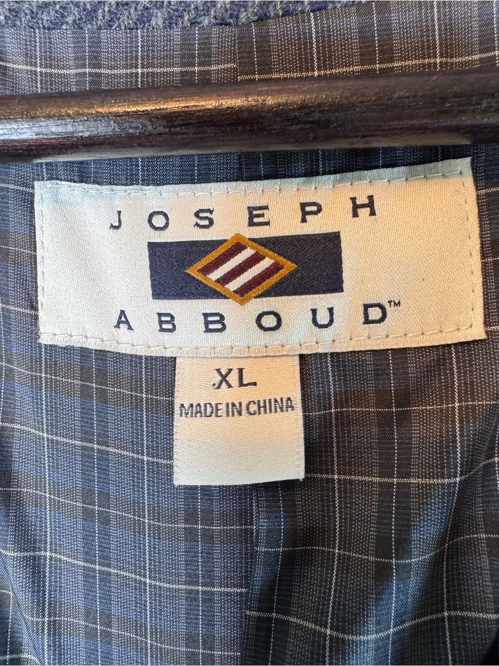 Joseph Abboud Navy Tweed Herringbone Vest size XL wool blend plaid lined office